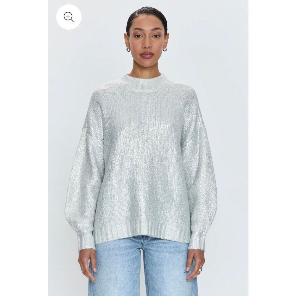 Evereve Pistola Carlen Sweater in Snow Disco Size Medium NWT